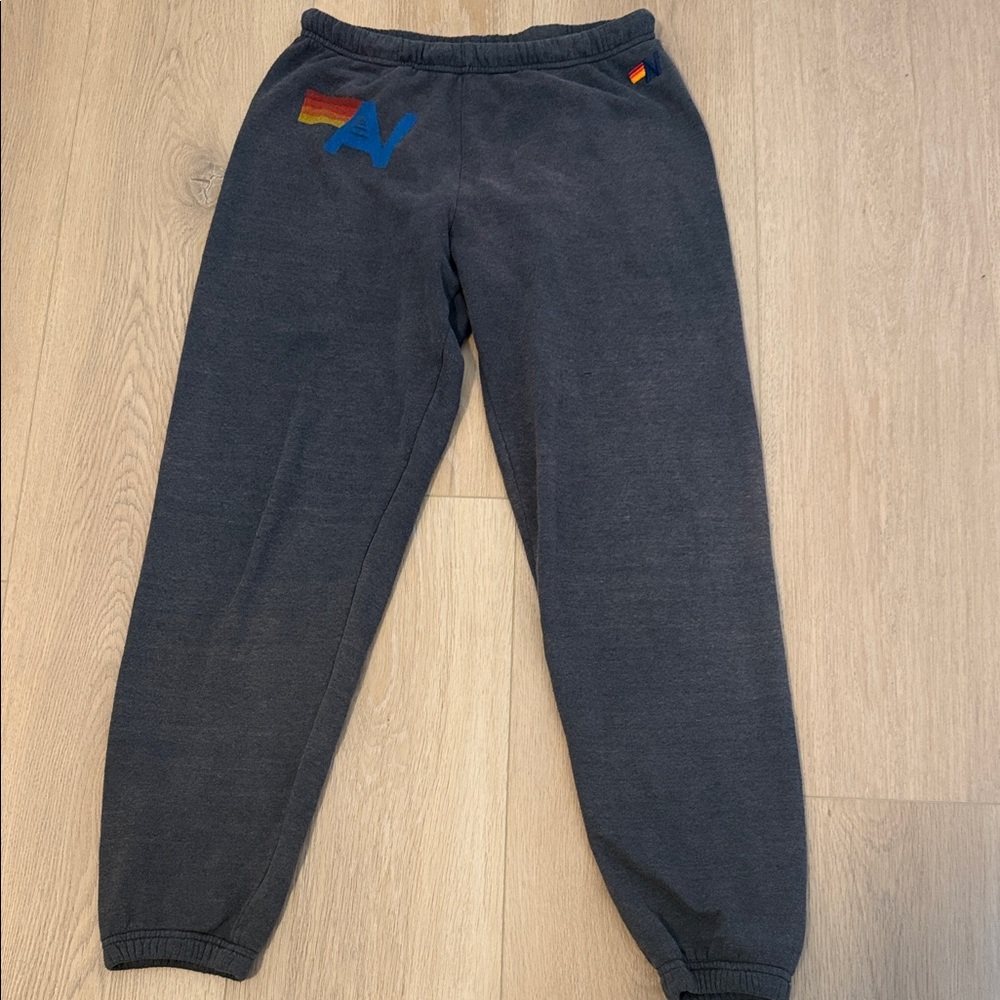 Aviator Nation Charcoal Jogger Sweatpants with AV logo